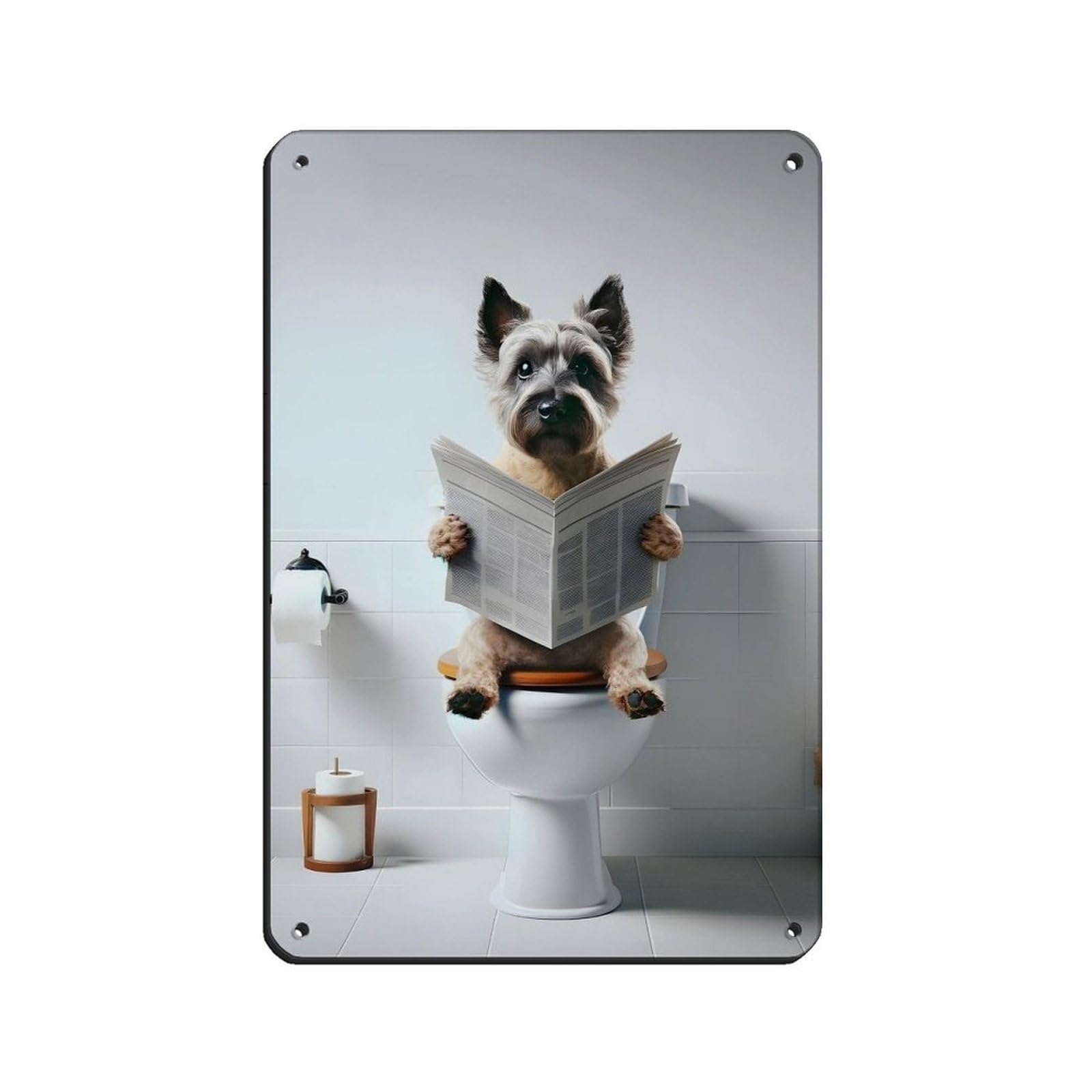 Cairn Terrier, Bathroom Art Poster Retro Poster Metal Tin Sign Chic Art Retro Iron Painting Bar People Cave Cafe Family Garage Poster Wall Decoration 8x12inch(20x30cm)