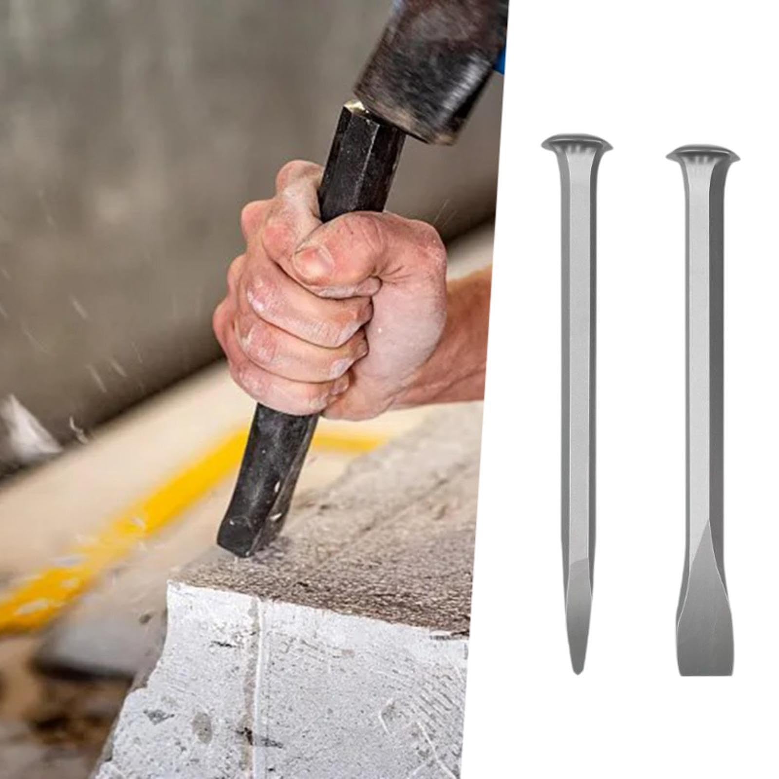 Ensemble de 2 outils de taille en pierre, ciseaux à maçonnerie de qualité supérieure pour diverses applications, 250MM