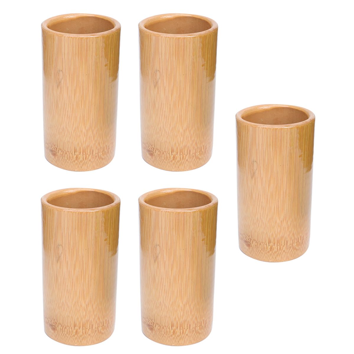 5pcs Bamboo Cupping Therapy Set Large Carbonized Bamboo Pots 5-6.5cm Diameter 10-12cm Height Suction Cups for Body Massage and Fire Cupping Relaxation
