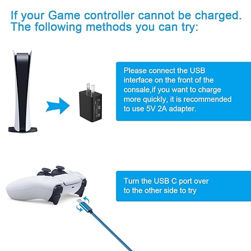 Miniatura 3 de VOTY Cable de carga PS5, cable de carga USB-C compatible con el controlador central Xbox Series XS, cargador de controlador PS5, accesorios de