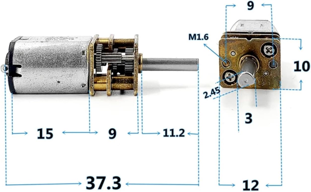 DC 3V 5V 6V N20 メタルギア 電子スターター 小型 オールメタル ギア ホイール レデューサー 電子スターター 47-