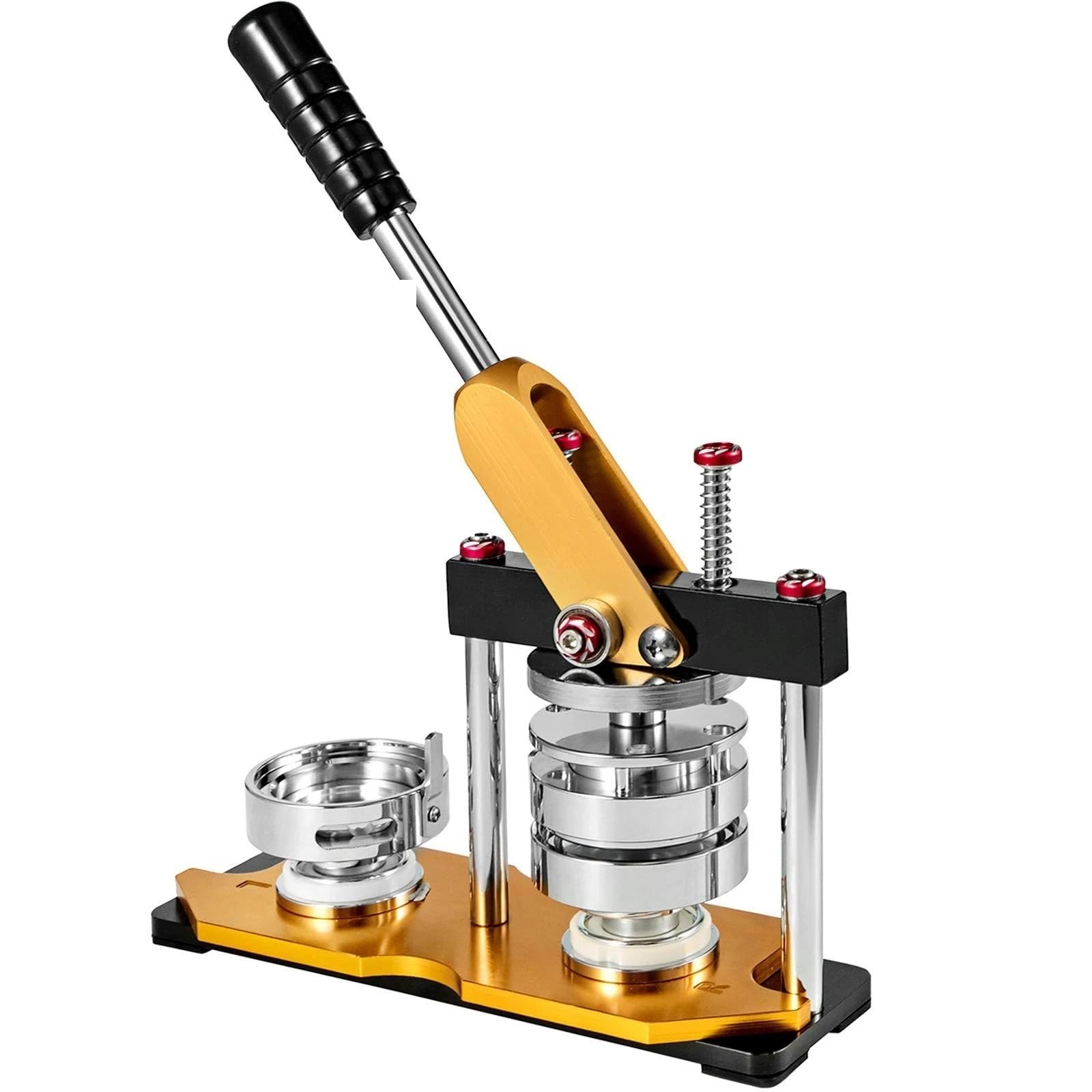 Rotate Button Maker Badge Punch Press Machine with Parts & Mold & 100 Sets Circle Button