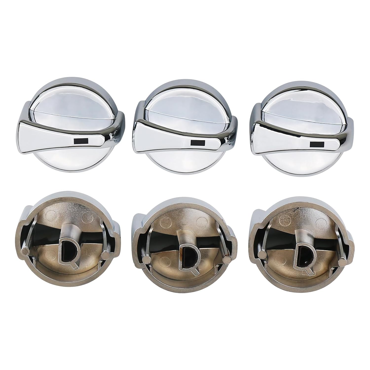 Chrome AC Heater Blower Fan Control Knobs (3 Pcs) | Compatible with Peterbilt 330 350 357 367 375 378 379 384 386 387 HVAC Climate Control Module Switch | Replaces 702-5401 121-0001-000