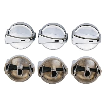 Chrome AC Heater Blower Fan Control Knobs (3 Pcs) | Compatible with Peterbilt 330 350 357 367 375 378 379 384 386 387 HVAC Climate Control Module Switch | Replaces 702-5401 121-0001-000