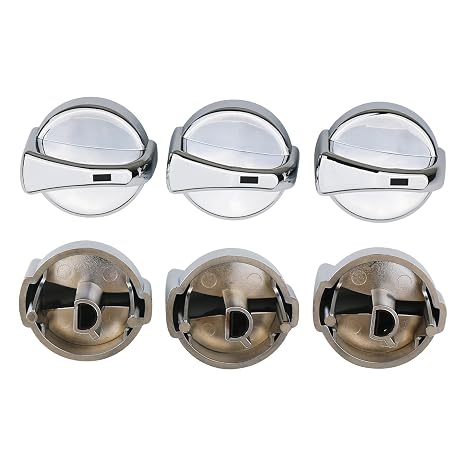 Chrome AC Heater Blower Fan Control Knobs (3 Pcs) | Compatible with Peterbilt 330 350 357 367 375 378 379 384 386 387 HVAC Climate Control Module Switch | Replaces 702-5401 121-0001-000
