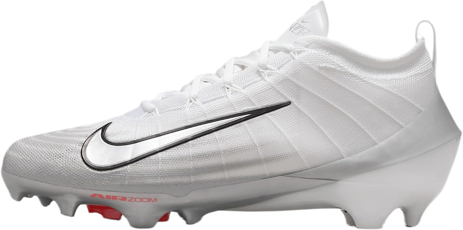 Nike Vapor Elite 1 Football Cleats (White/Summit White/Bright Crimson/Metallic Silver) Size 7
