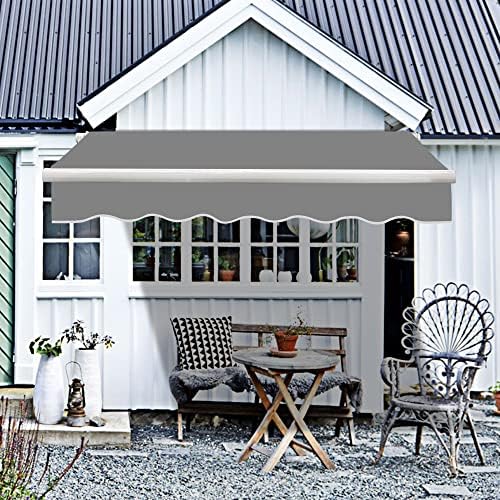 Green Bay 4.5x3M Grey Full Cassette Electric Retractable Garden Patio Canopy Awning Remote Controlled