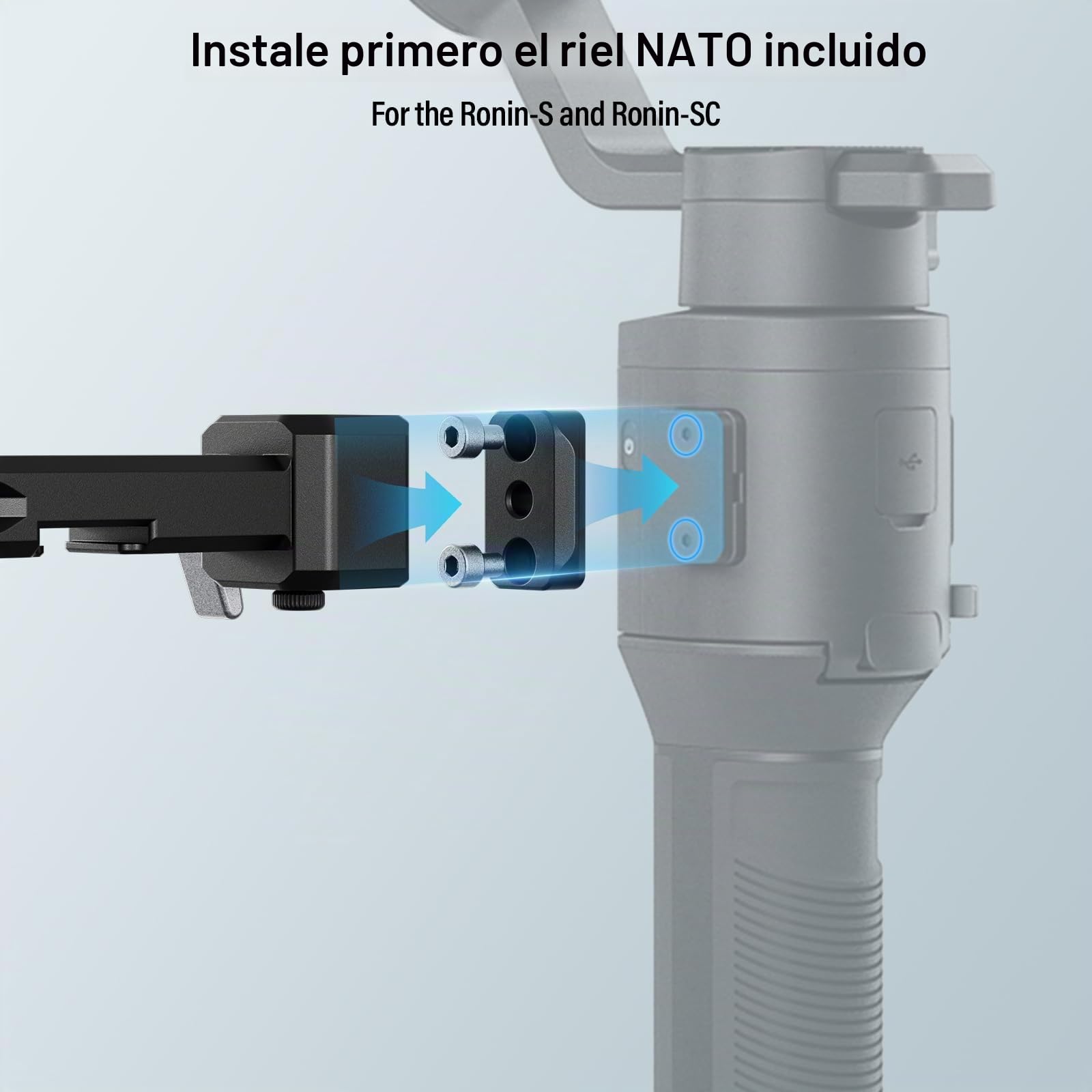 SIRUI Dual Handgrip Empuñadura Grip Doble para dji RS 4/RS 4Pro/RS 3/RS 3 Pro/RS 2/RSC 2/Ronin-S/Ronin-SC, Mango de Cardán con NATO Rail - Am-DSH