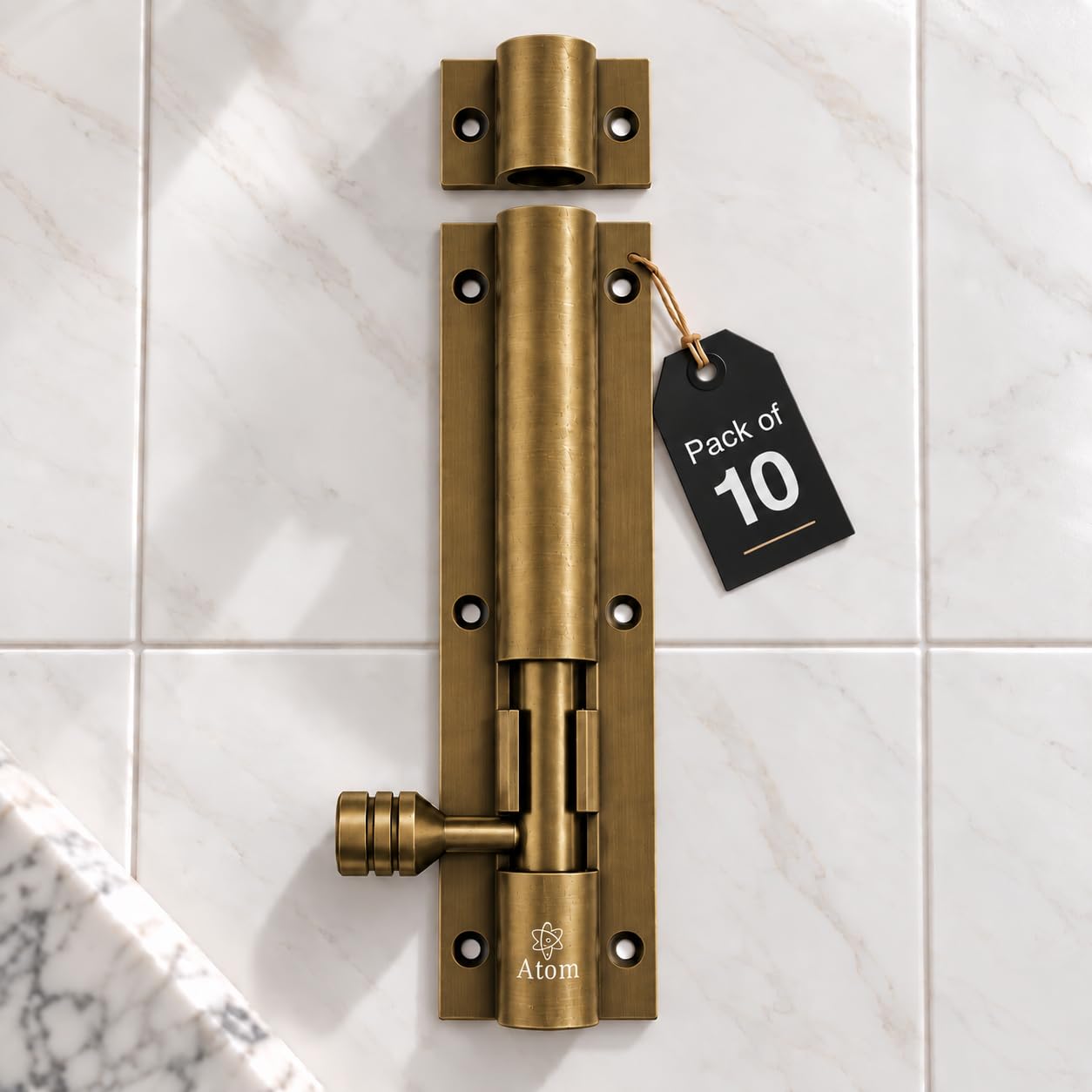 Atom 8 Inch Tower Bolts - Antique Finish (Pack of 4) -6