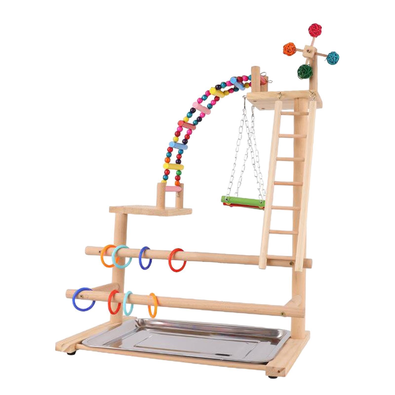 Supporto in Legno per Uccelli, Palestra, Parco Giochi per pappagalli, calopsitte, Colibrì, parrocchetti