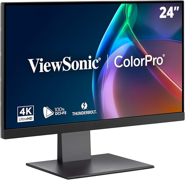 ViewSonic VP2488-4K 24 Inch 4K Mac-Ready Monitor, IPS with 100% sRGB, 98...