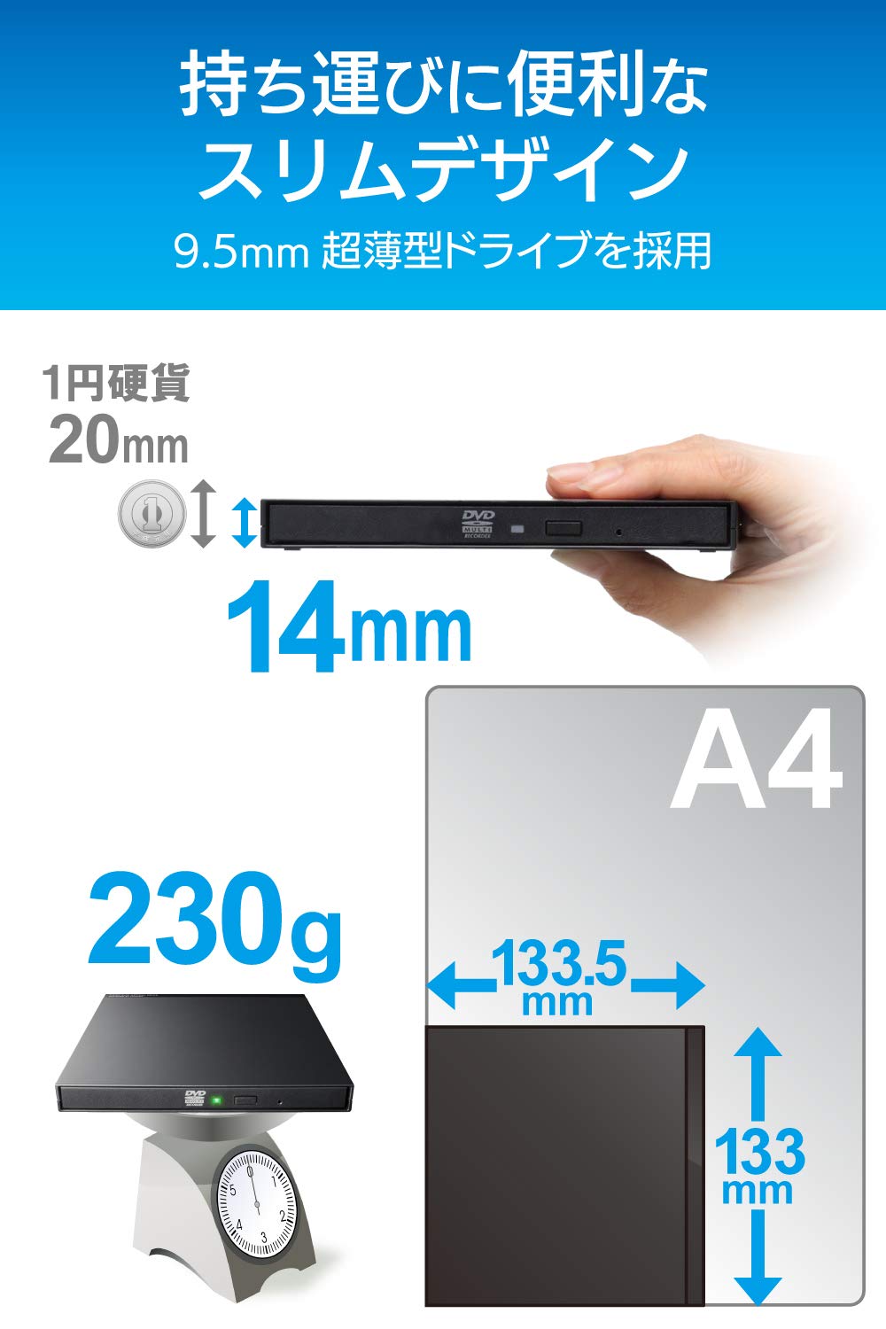 Amazon.co.jp: ロジテック DVDドライブ/USB2.0/薄型/Type-Cケーブル付