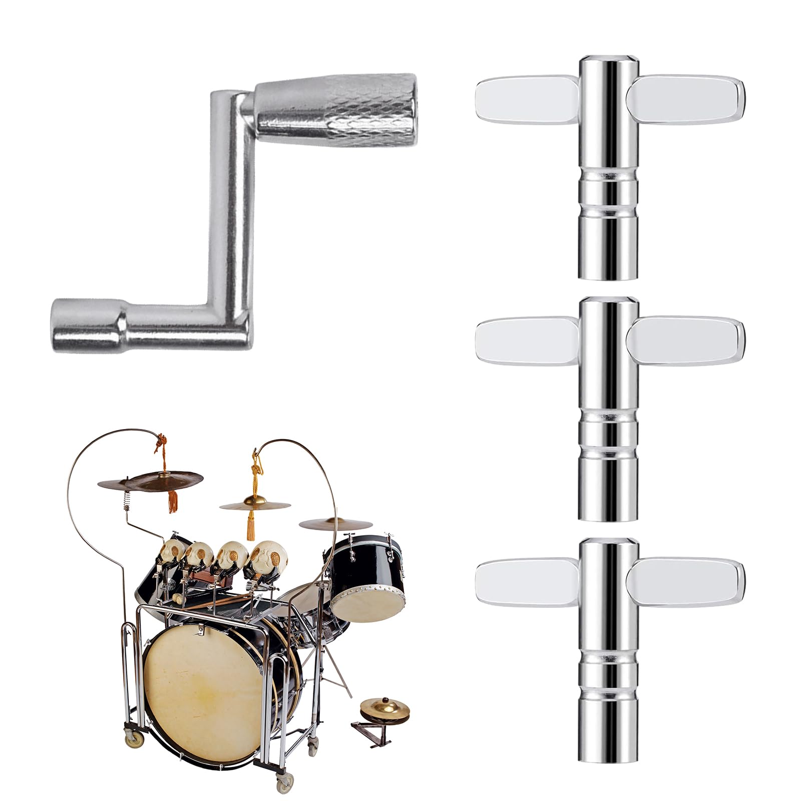 Clés De Batterie, Clé D'accordage de Batterie, Accessoires de Réglage de Tambour, Clé D'Accordage, Clés De Réglage De Batterie, Accessoires de Réglage de Tambour, Clés De Tembour Universelles, 4 PCS