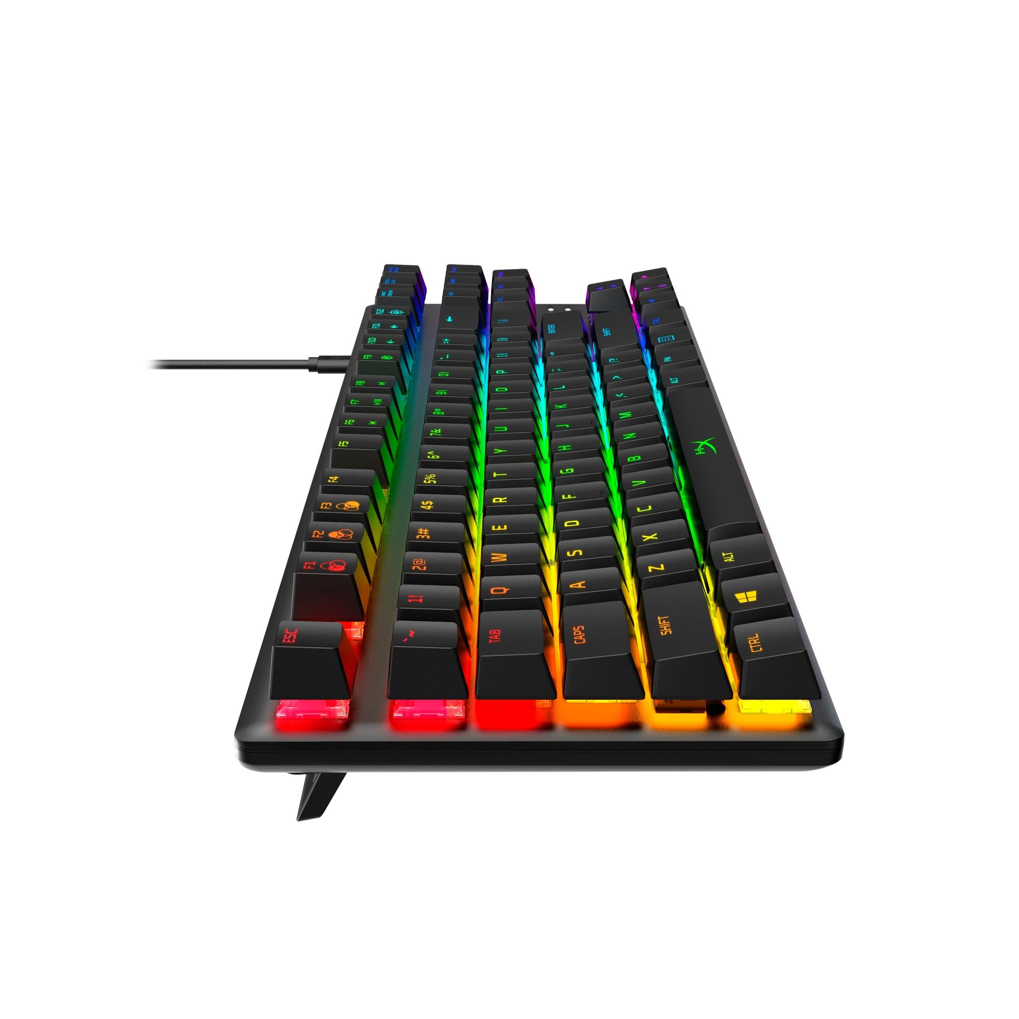 HyperX Alloy Origins Core, Tastiera Meccanica da Gaming Cablata, Illuminazione RGB, Telaio in Alluminio, 80 Milioni di Pressioni Garantite, Cavo USB-C, 3 Dispositivi Collegabili, Layout Inglese, Nera