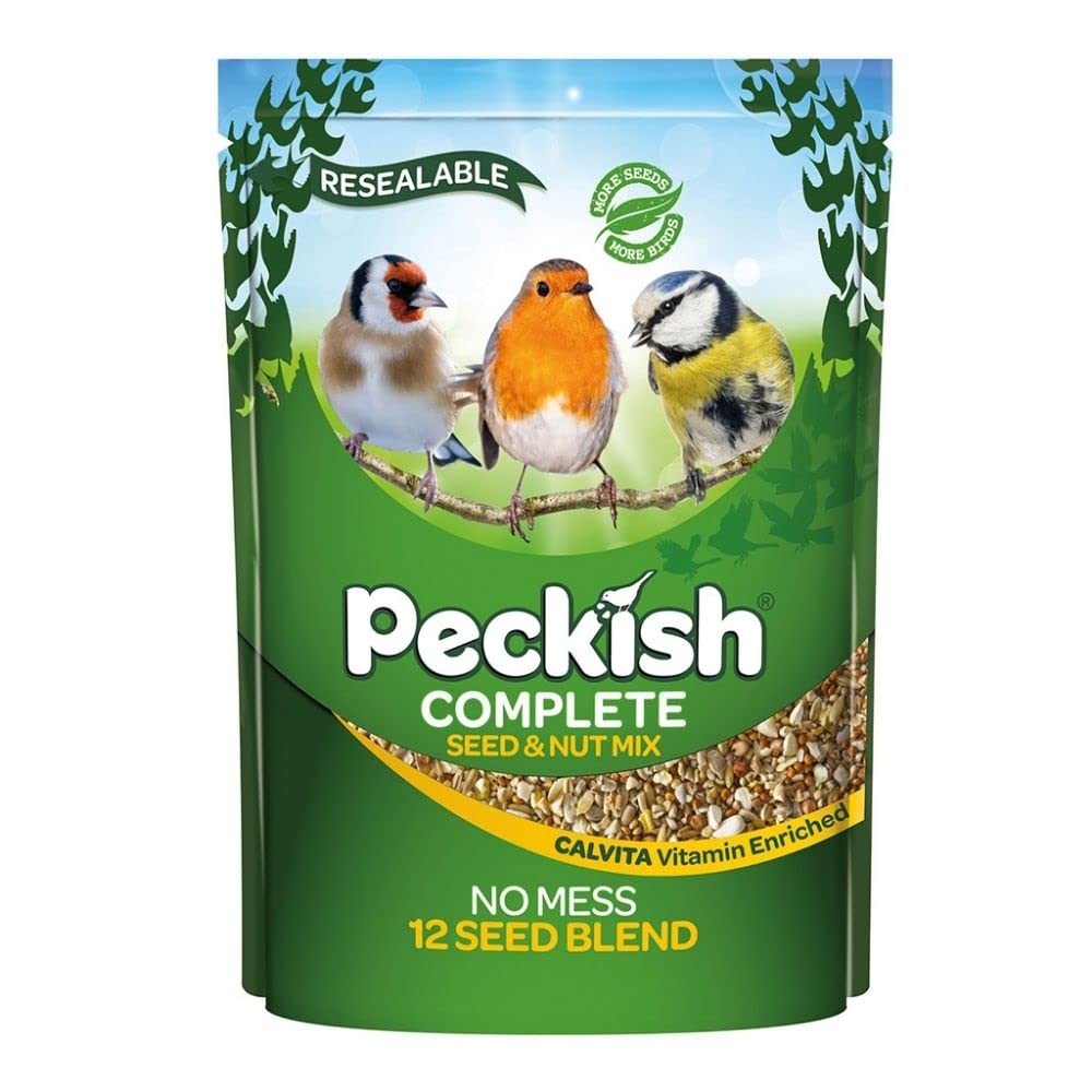 Wild Bird Seed & Nut Mix 1kg Pack High Energy Feed for Garden Birds Peckish