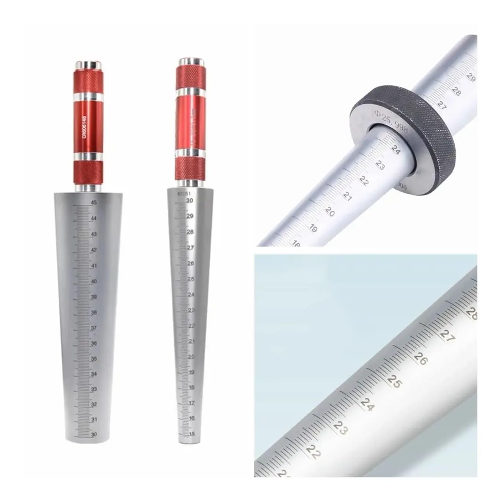Galgas de espesores, Calibradores de espesores de alta precisión, inspección precisa de orificios, calibre cónico de soldadura, e transparente, herramienta de medición(1-6.5mm)