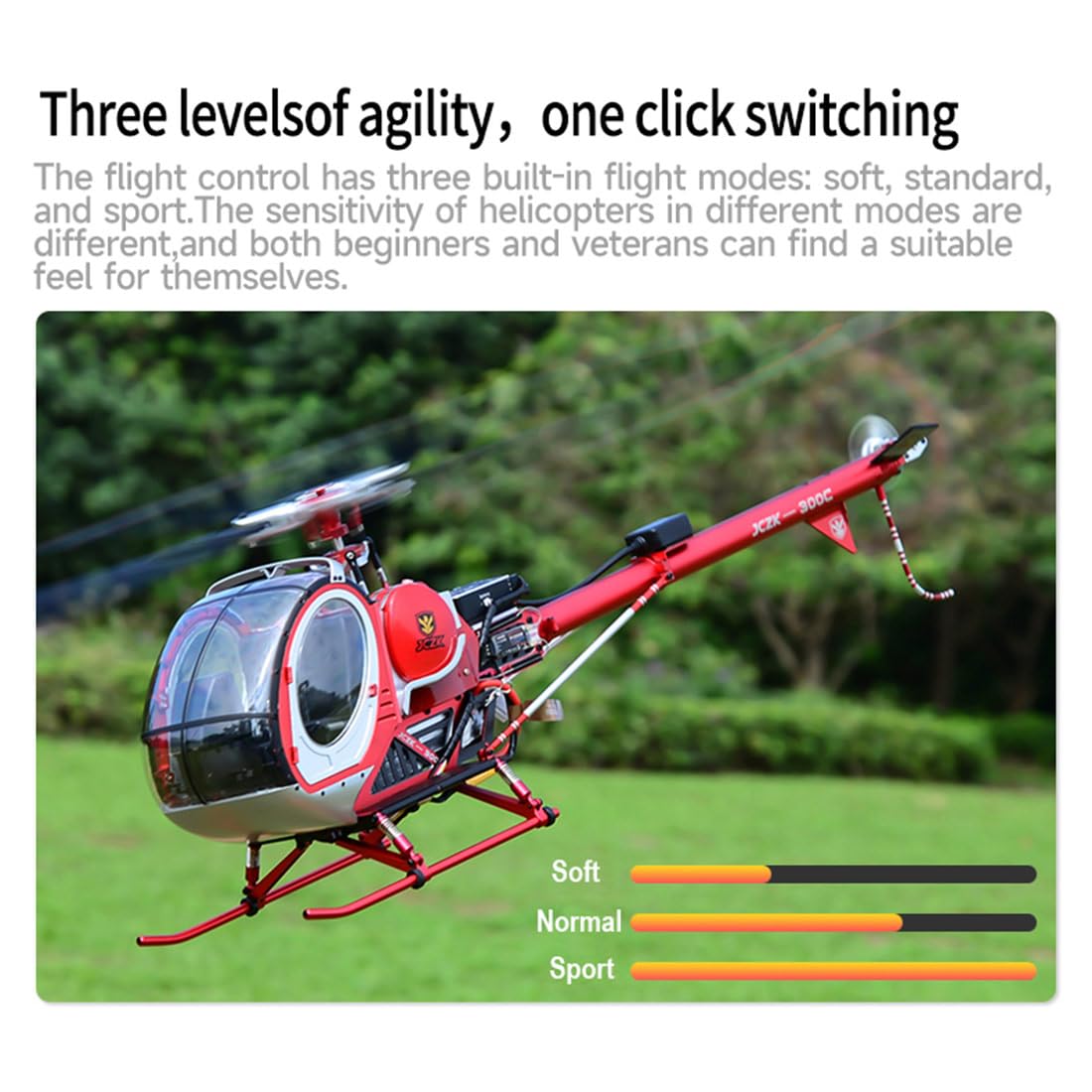 JCZK 300C PRO GPS RC Hubschrauber, 2,4 GHz 12-Kanal schaufelloser Metall-Hubschrauber mit H1 PRO intelligenter Flugsteuerung, GPS-Ortung, EIN-Tasten-Rückkehr, RTF Ausführung, Rot (Rot)