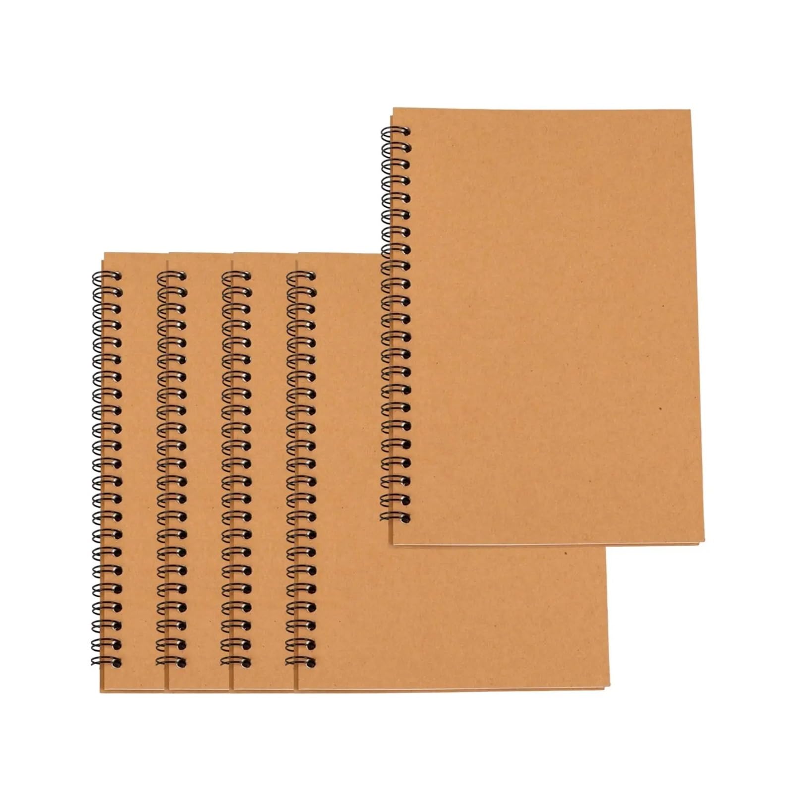 5 Pezzi quaderno a Spirale 50 Fogli A5 Lettera quaderno Spirale Notepad rilegato Blocco for Ufficio Studenti Adulti diario Disegno Taccuino Rilegato A Filo(Khaki)