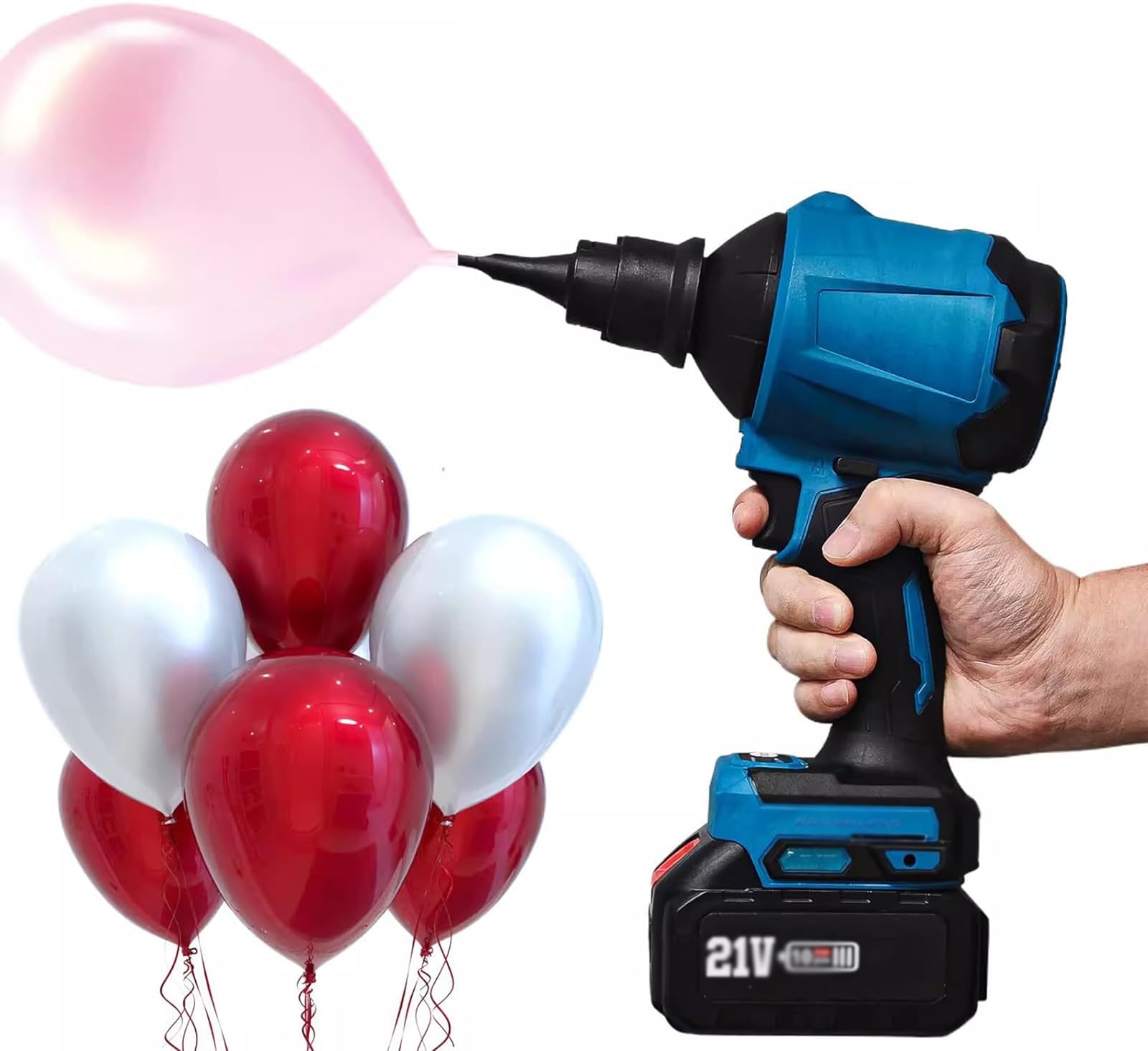 Bomba eléctrica para globos, bomba de aire inalámbrica, con 6 boquillas desmontables, para fiestas, bodas, cumpleaños