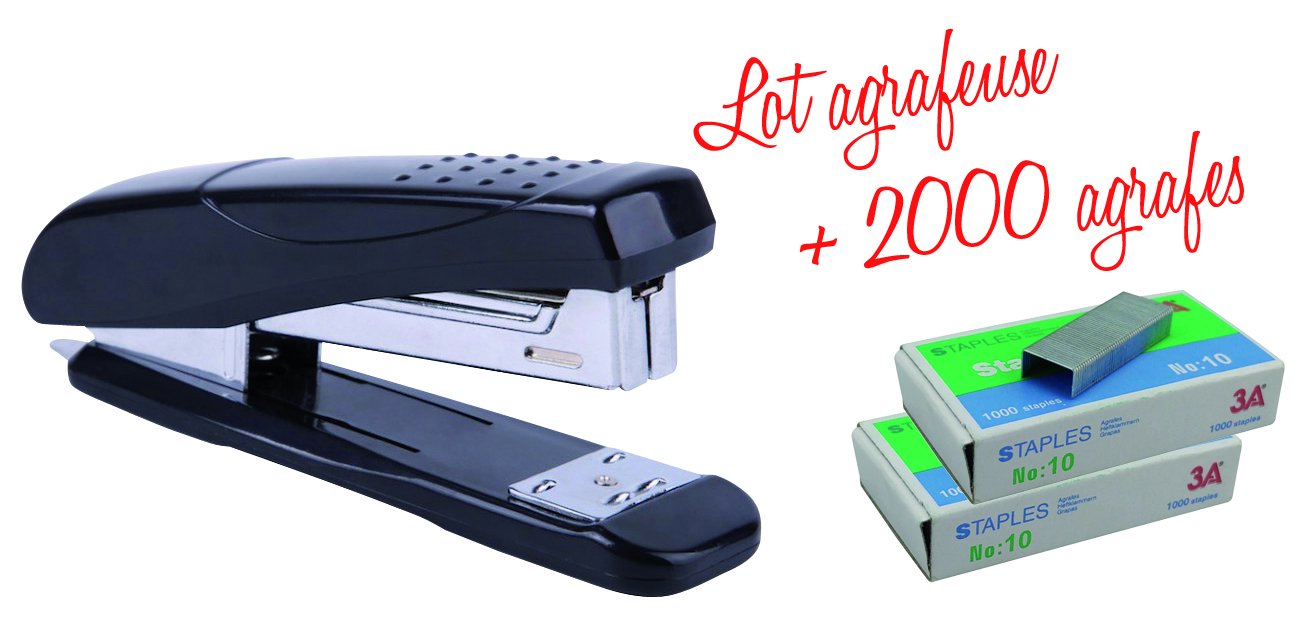 Grapadora de escritorio n.º 10 capacidad 20 hojas + 2000 grapas galvanizadas