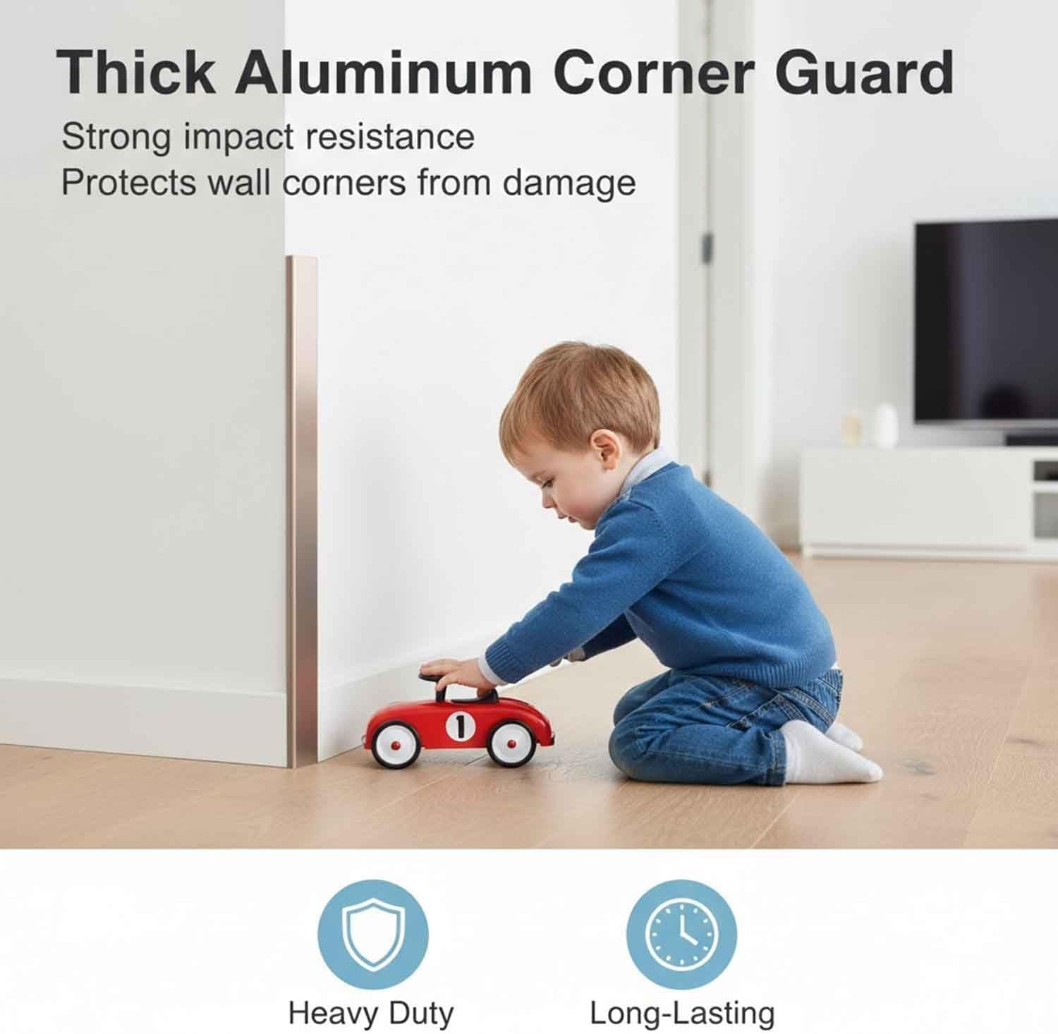 Self Adhesive Corner Guards, Aluminum Corner Protectors，39"/3PCS Metal Wall Edge Protector Strip, 89° Angle Edge Guard for Wall Furniture Protection(Black,40x40mm/1.6x1.6in)
