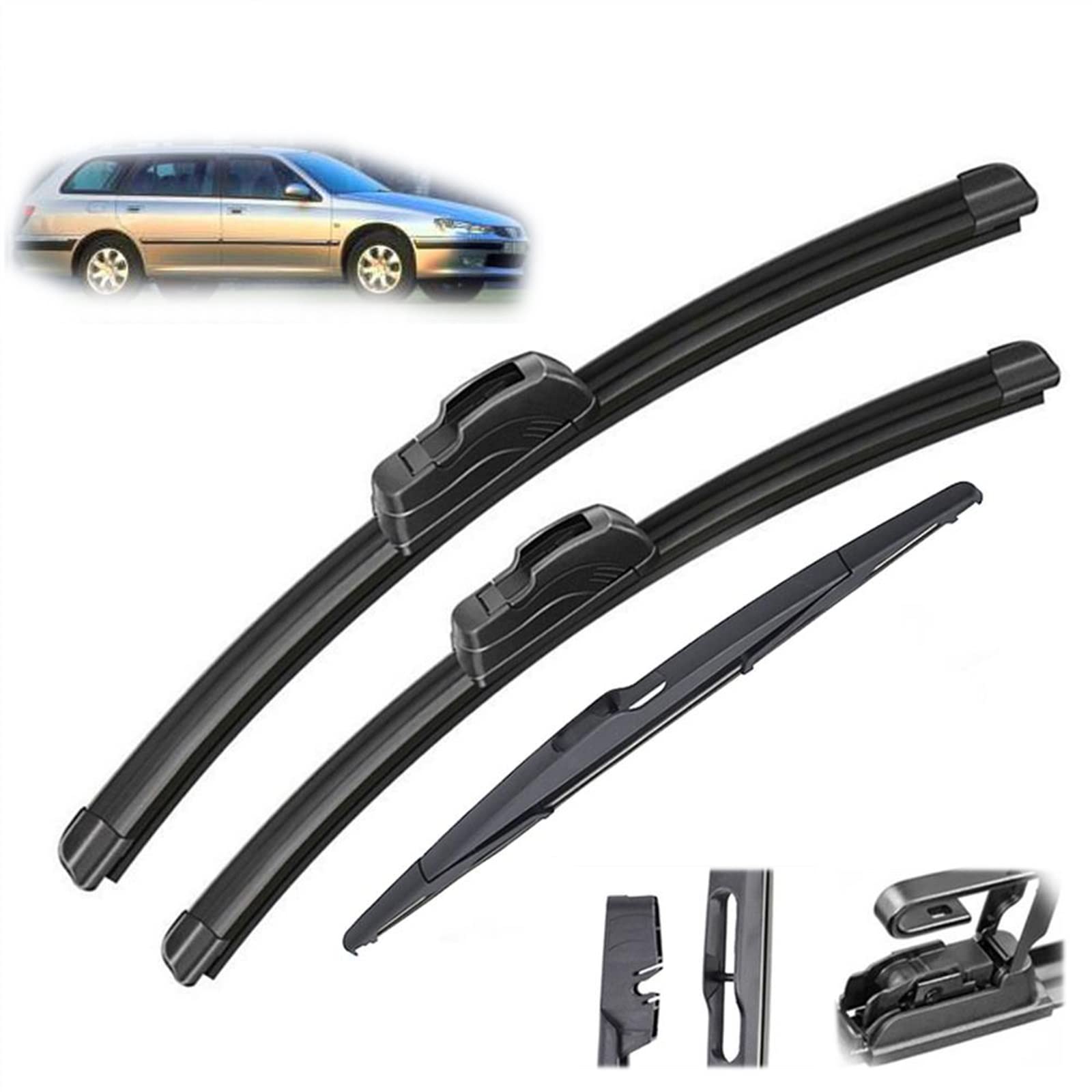 Balais d'essuie-glace pour pare-brise Peugeot 406 en voyage