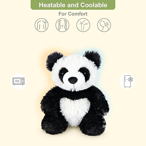 Miniatura 2 de SuzziPals Peluches de panda cálidos, almohadillas térmicas para microondas para calambres, ansiedad y alivio del estrés, peluches de panda con aroma