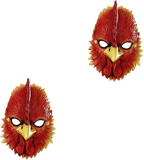 BESTOYARD 2 Pçs Máscara Máscara De Frango Adulto Máscara De Cosplay Rosto Cheio Látex Cabeça Capa Roupas De Látex Vestido Para Crianças Máscara De Látex Simulação Máscara De Galo Máscara De