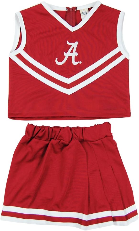 Little King NCAA Alabama Crimson Tide Two Piece Cheer Dress, 4 Tall, Cardinal
