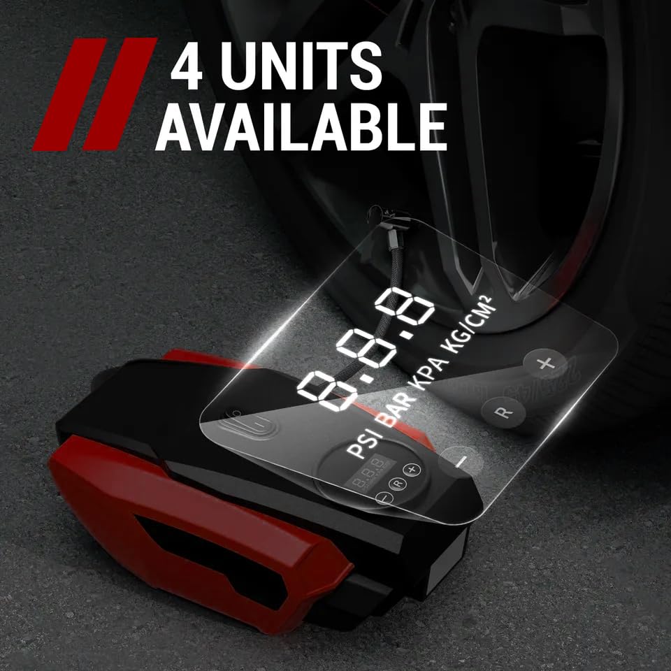 Image of Mrsdry 150psi Air Tyre Inflator for Car and Bike Pump Auto Stop (RED)