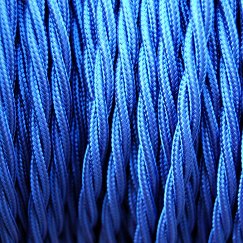 GUFAN Fils Electriques Torsadé Tissu Rétro /9 Couleurs Au Choix (Bleu Marine, 15M)