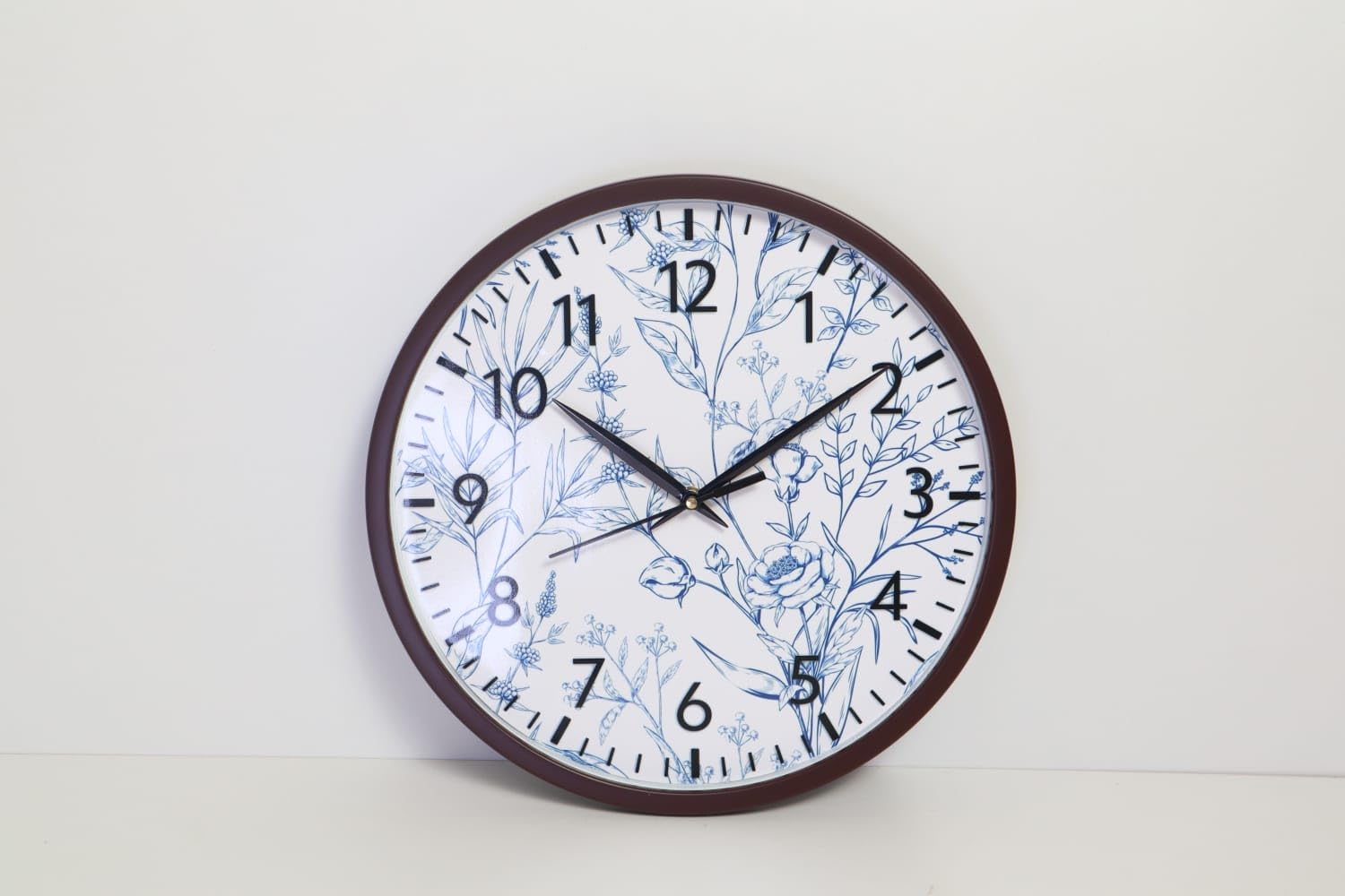 AMC Wall Clock of Pinted Bule Flower Design Wall Clock for Chronicles of Time Wall Clocks for Every Style| Wall Clock Revolution Modern Timekeeping for Home and Office 12x12 inches