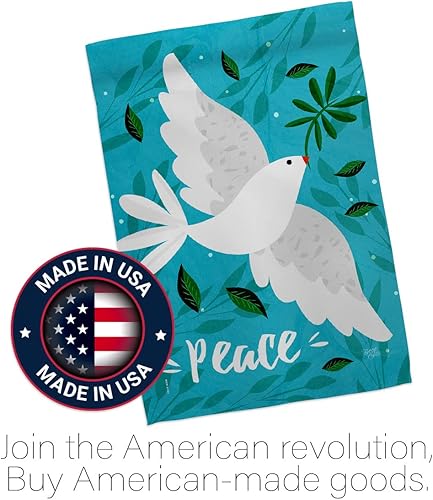 Miniatura 5 de Breeze Decor Want Peace House - Paquete de bandera de Sweet Life Earth Support con protección del medio ambiente, bordado de bandera de jardín