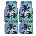 Universal Fit Carpet Front and Rear Floor Mats - Palm Tree Beach Blue