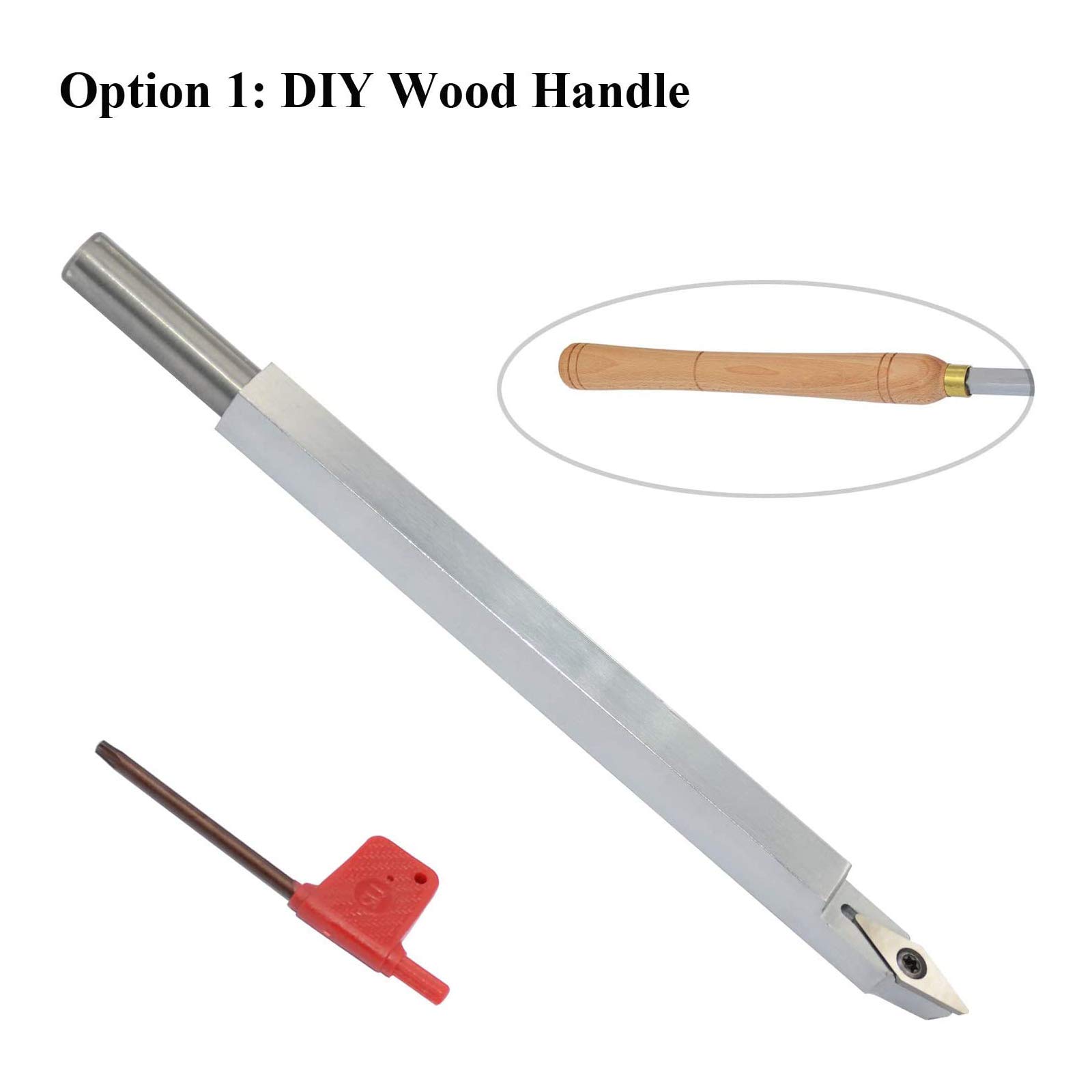 Scalpelli , Utensile for tornitura del legno Punta in metallo duro Tornio Scalpello Raggio Detailer Barra degli strumenti 35 ° R Ci4 Inserto in carburo diamantato for hobbisti del legno o fai da te No