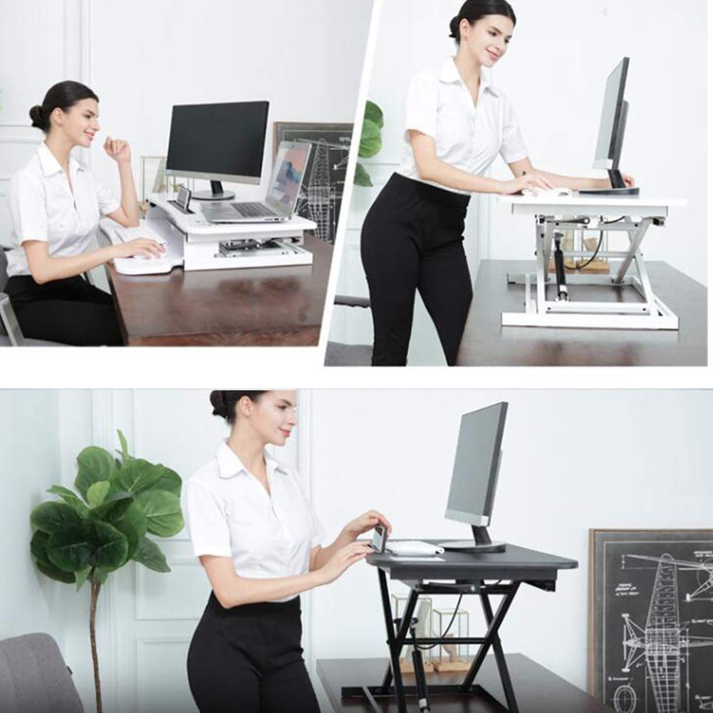 Convertitore da scrivania regolabile in altezza – Postazione di lavoro desktop per monitor – completamente assemblato, 80 x 40 cm