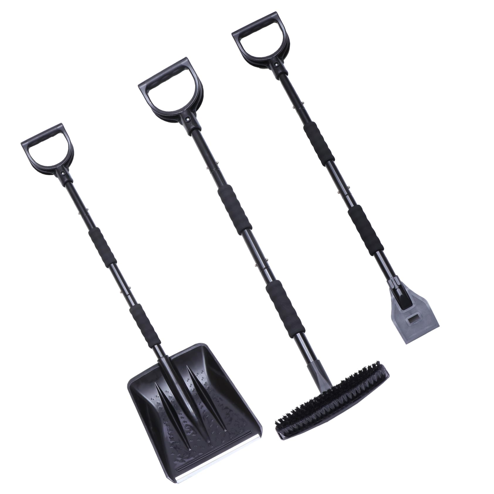 BESTonZON Traje de Pala de Nieve Extensible y Desmontable para Coche Incluye Quitanieves para Coche Raspador de Hielo y Cepillo para Despejar el Hielo Vehículos Invierno
