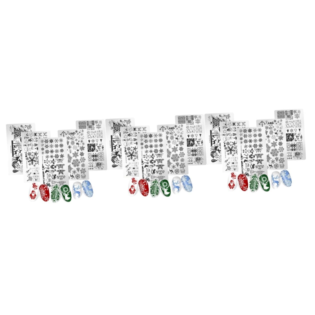 Beaupretty 15 Piezas para estampar uñas stamping para uñas plantillas uñas estampado de uñas plato de uñas de navidad kit de uñas clavo enchapado placas de estampación de arte de uñas