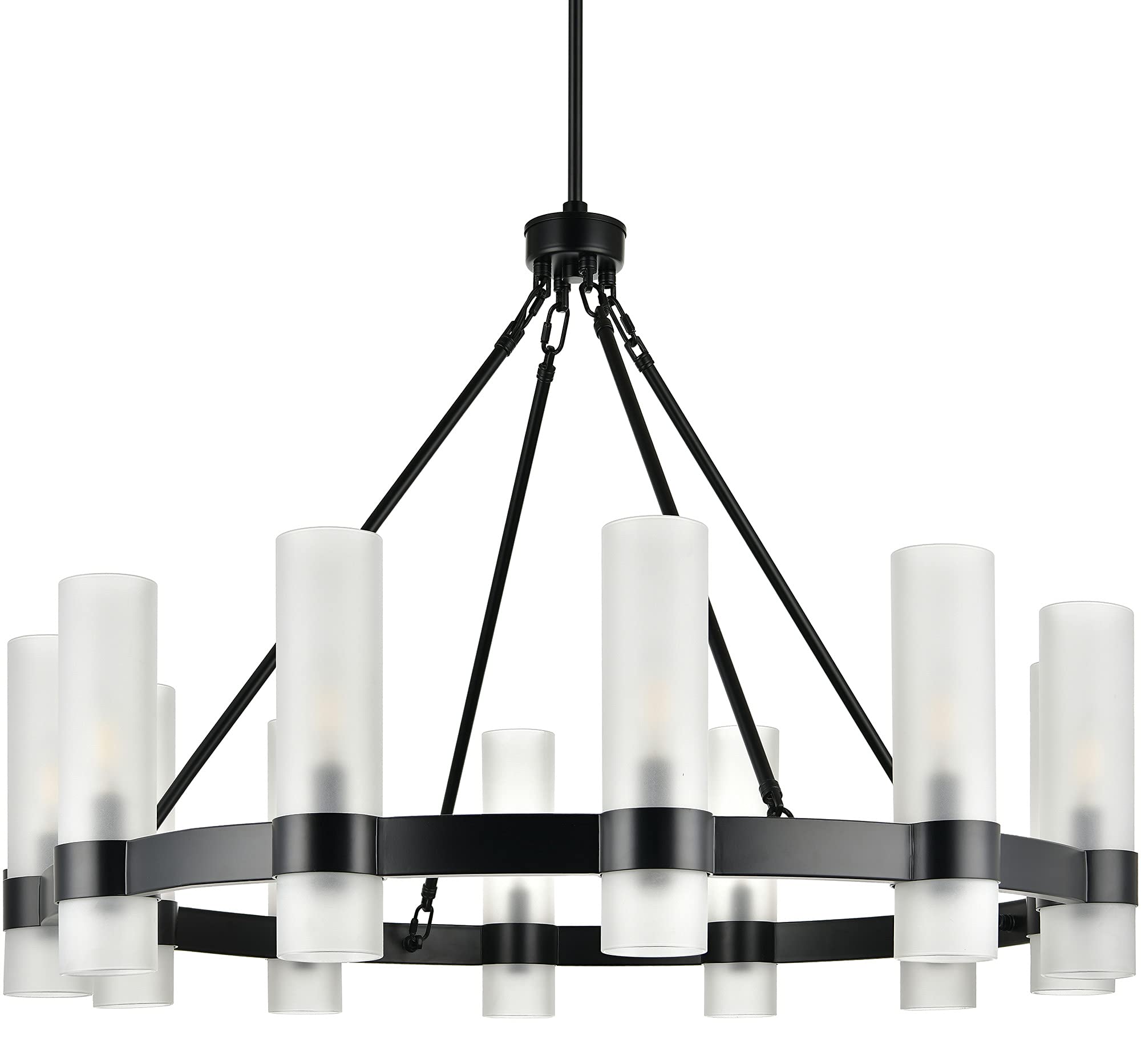Buy LINEALIGHTING Teramo Black Metal Wagon Wheel Chandelier Large