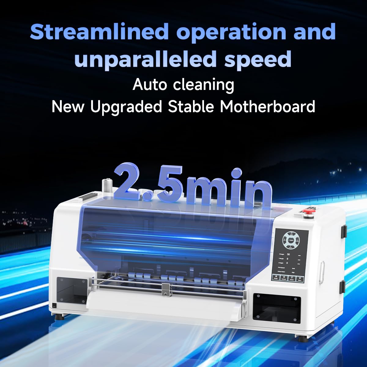 MZK A3 Plus DTF Printer Dual XP600 Printheads,high-Speed 13+ Inch Transfer Film with 7 Inch LED Large Multi-Function Fouch Screen, (Printer+Powder Shaker)