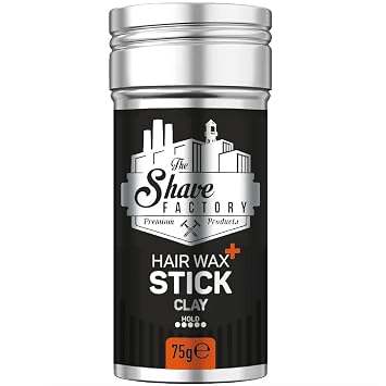 the shave factory Hair Wax Stick Clay, Long-Lasting Styling Wax for Smoothing & Slick Finish on Hair Wigs - 2.7 Oz 75G 1 Piece