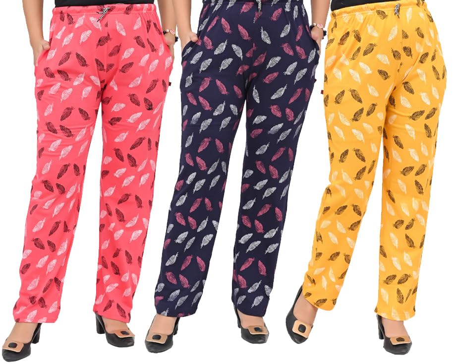Women's Printed Lower/Pyjamas/Soft Cotton Lounge Wear/Track Pant | Combo Pack of 3-picture-12
