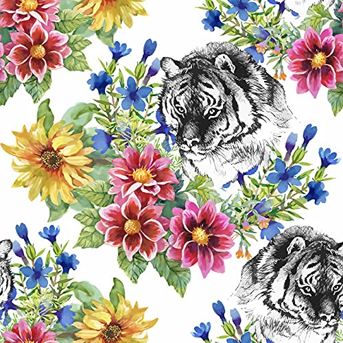 Papier peint latex tigre lavable et résistant pour habillage mural de cuisine