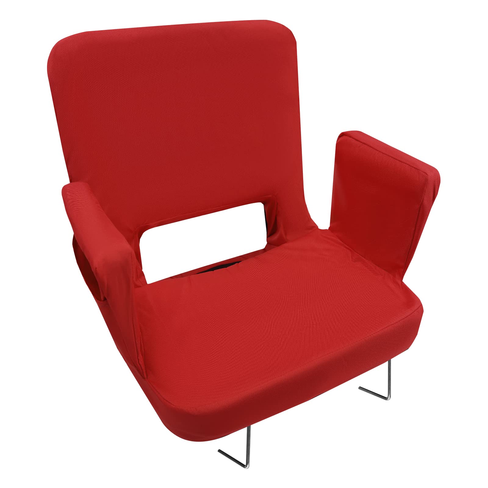 TOPSKY Stadium Seat with Back Support 3 Reclining Positions, Wide Bleacher Seats with 2 Hook Picnic Seat (Red, Regular(Seat 17"))