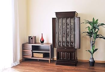 アンティーク　紫檀？　茶櫃 鎌倉彫茶櫃 - メルカリ