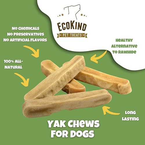 Miniatura 2 de EcoKind Pet Treats Gold Yak - Masticables para perros  Calidad grado A saludables y seguros para perros inodoros golosinas para perros mantienen a