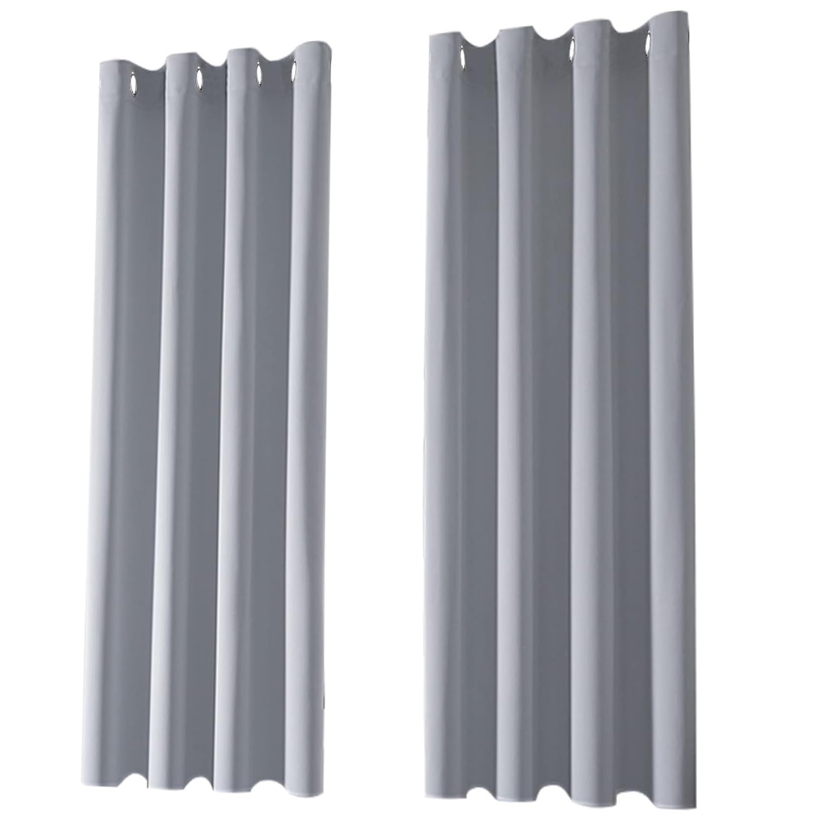 Vorhänge Blickdicht mit Ösen 120 x 70 cm Thermo Vorhang Gegen Kälte Und Hitze Gardinen Kurz Vorhang Stores Gardine mit Ösen 2Er Set für Fenster Wohnzimmer, Hellgrau