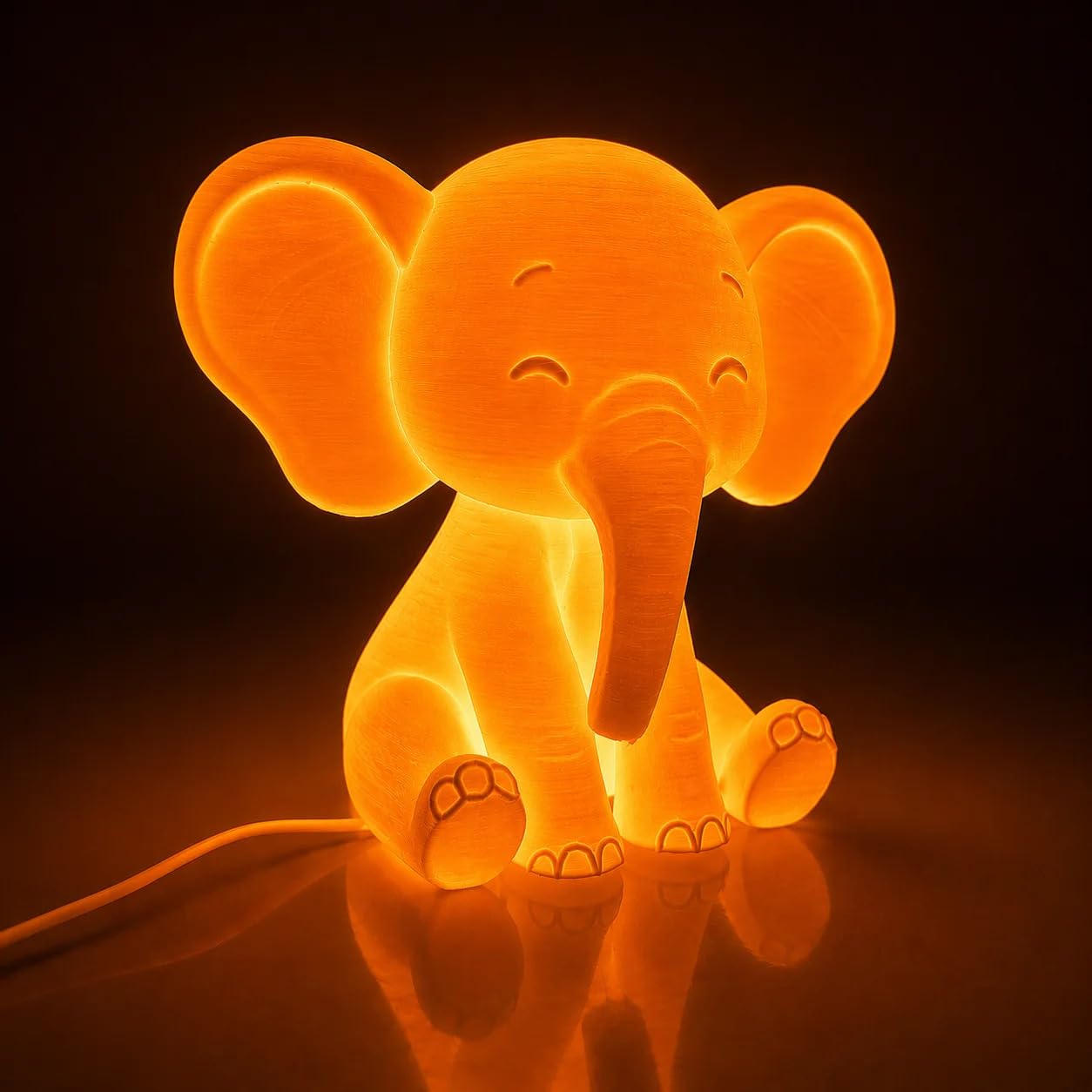 Cute Elephant LED Night Lamp for Kids Room Decor | Animal Table Lamp | Kawaii Bedside Light for Bedroom, Nursery & Gifts (mini lamp)-image-47