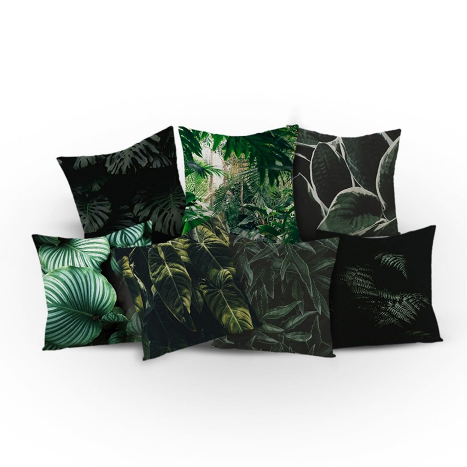Housse de coussin canapé lin vert CEVAN 50x50 taie oreiller jardin