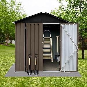 6 x 4FT Outdoor Storage ShedAnti Corrosion Tool Shed with Sloping RoofHeavy Duty Metal Tool Sheds Storage House wLockable Door Air Vent for Garden Patio Lawn